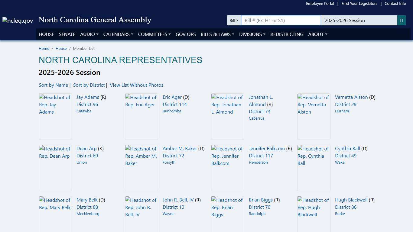 House Members 2025-2026 Session - North Carolina General Assembly